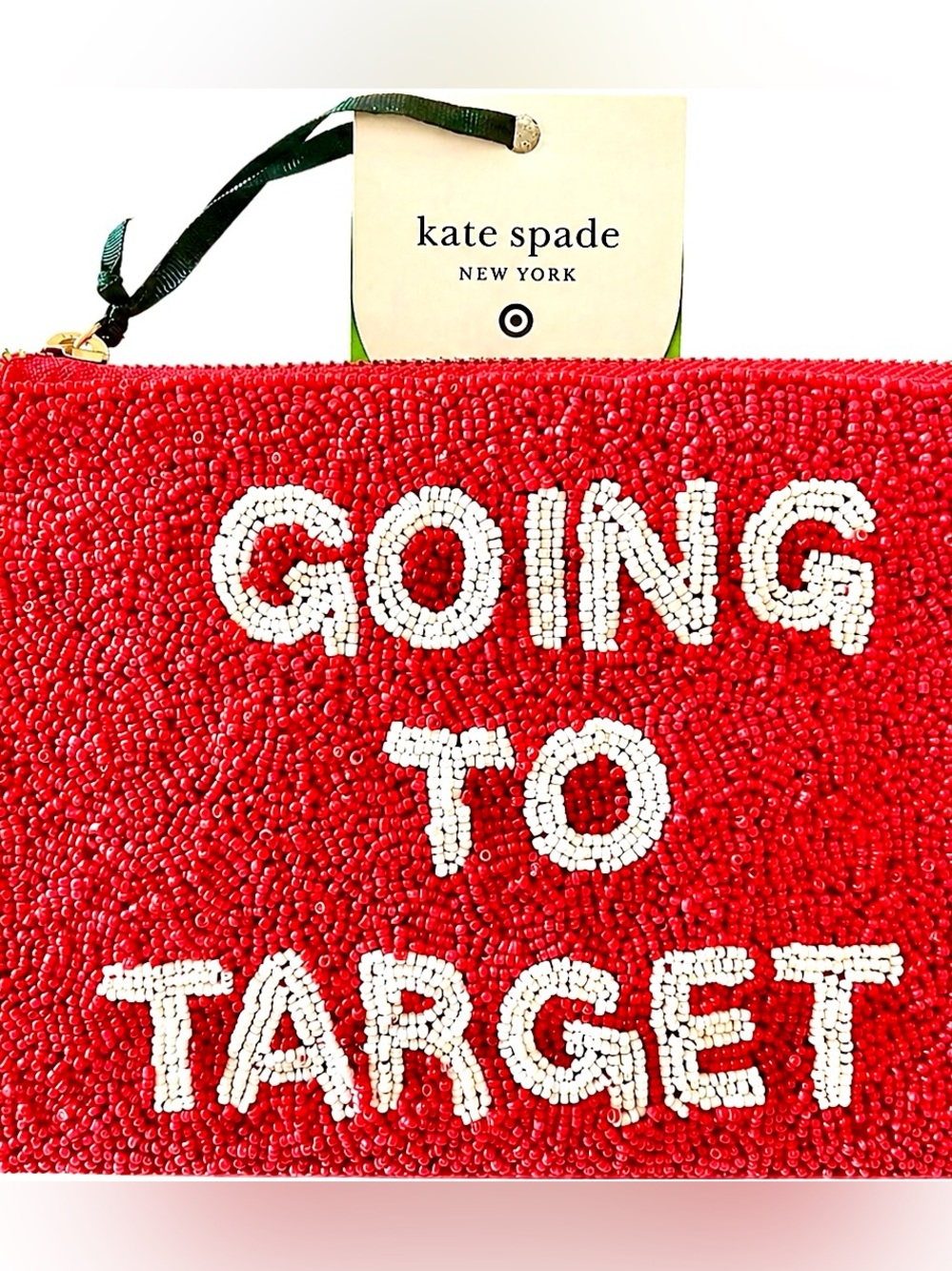 Kate Spade Red Beaded Zip Purse “Going to Target!”